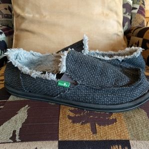 Sanuk Donna Chill charcoal tweed shoes/slippers